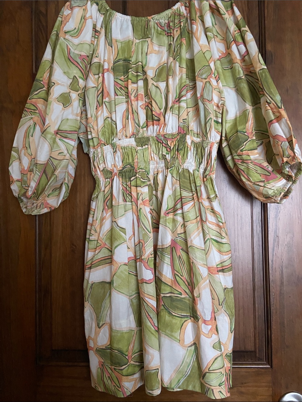 Misa Los Angeles Senia Dress, Green & Cream Floral Print. Brand New (Size LG) - Picture 2 of 7